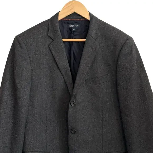 J‎ Crew Grey Ludlow Jacket Size 40R 100% Italian Wool Mens Blazer 3 Button
